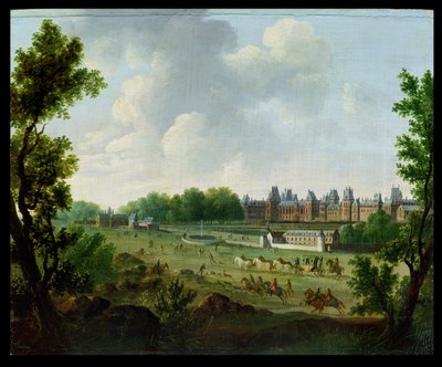 Eine Ansicht des Königspalastes von Fontainebleau von Hendrik Frans de Cort